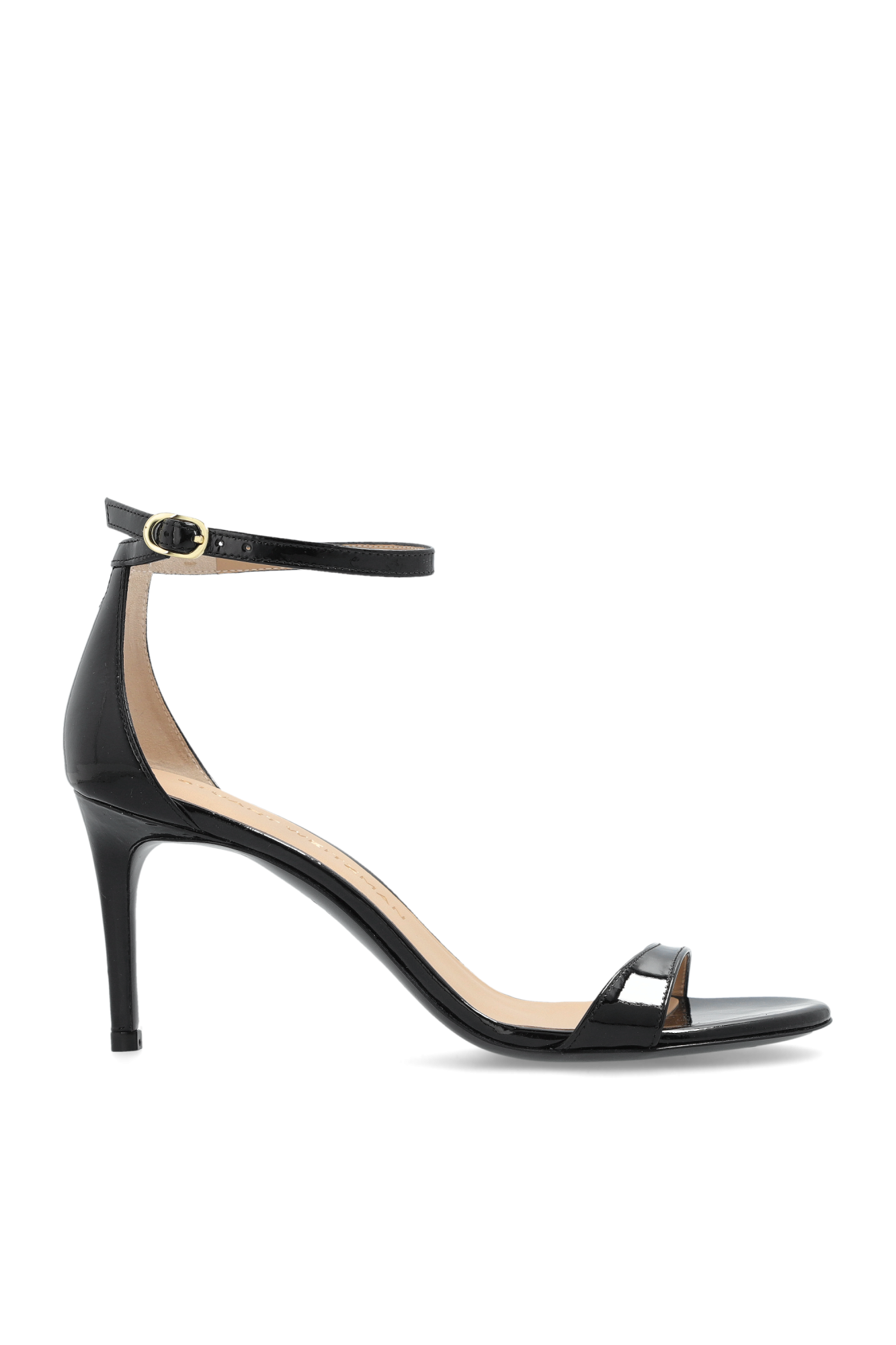 サンダル・ミュール STUART WEITZMAN Black Leather Nudist Sandals CELEBS $500 Stuart Weitzman Nudistsong Sandal HEEL BLACK